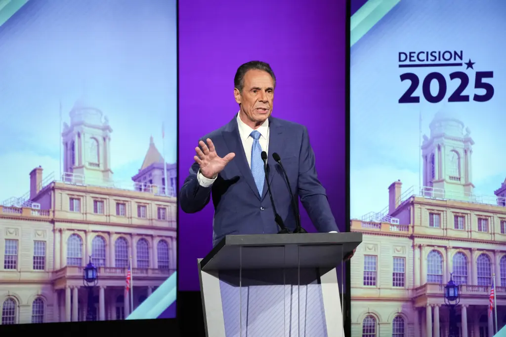 Independent candidate and former New York Gov. Andrew Cuomo during the second New York City mayoral debate. POOL/AFP via Getty Images