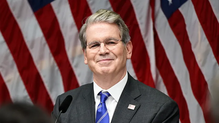 U.S. Treasury Secretary Scott Bessent repeatedly pressed George Stephanopoulos about his smearing of Republicans for government shutdowns. (Magnus Lejhall/Getty Images)