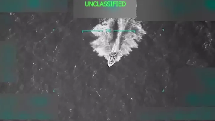 Video footage showed the vessel shortly before it was destroyed. (@realDonaldTrump via Truth Social)