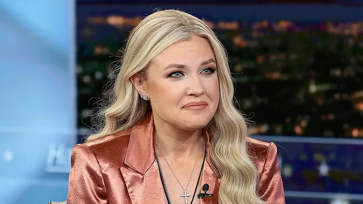 Erika Kirk appeared on "Hannity" in New York City on Monday to discuss her late husband's new book and share insights into it. (Dimitrios Kambouris/Getty Images)