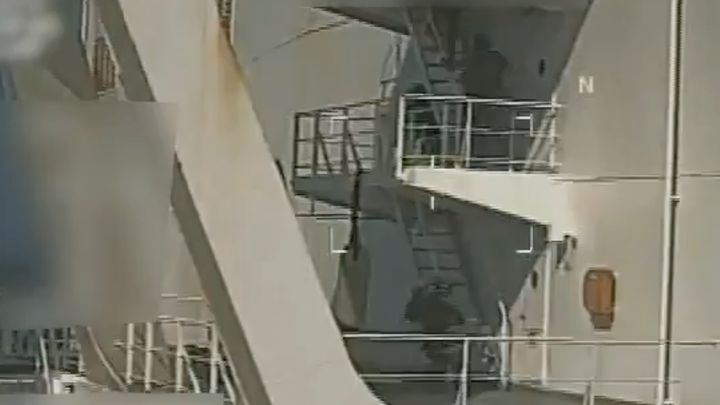 U.S. forces climbed staircases on the ship. (@AGPamBondi via X)