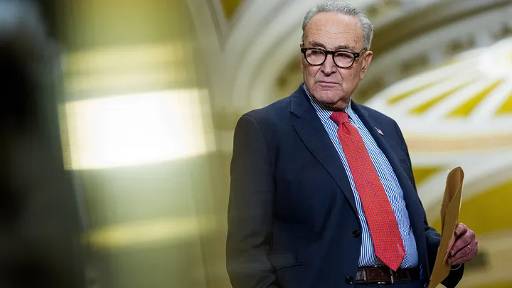 Thune argued that Senate Democrats, led by Senate Minority Leader Chuck Schumer, D-N.Y., were engaging in "nothing more than petty politics." (Aaron Schwartz/Bloomberg via Getty Images)