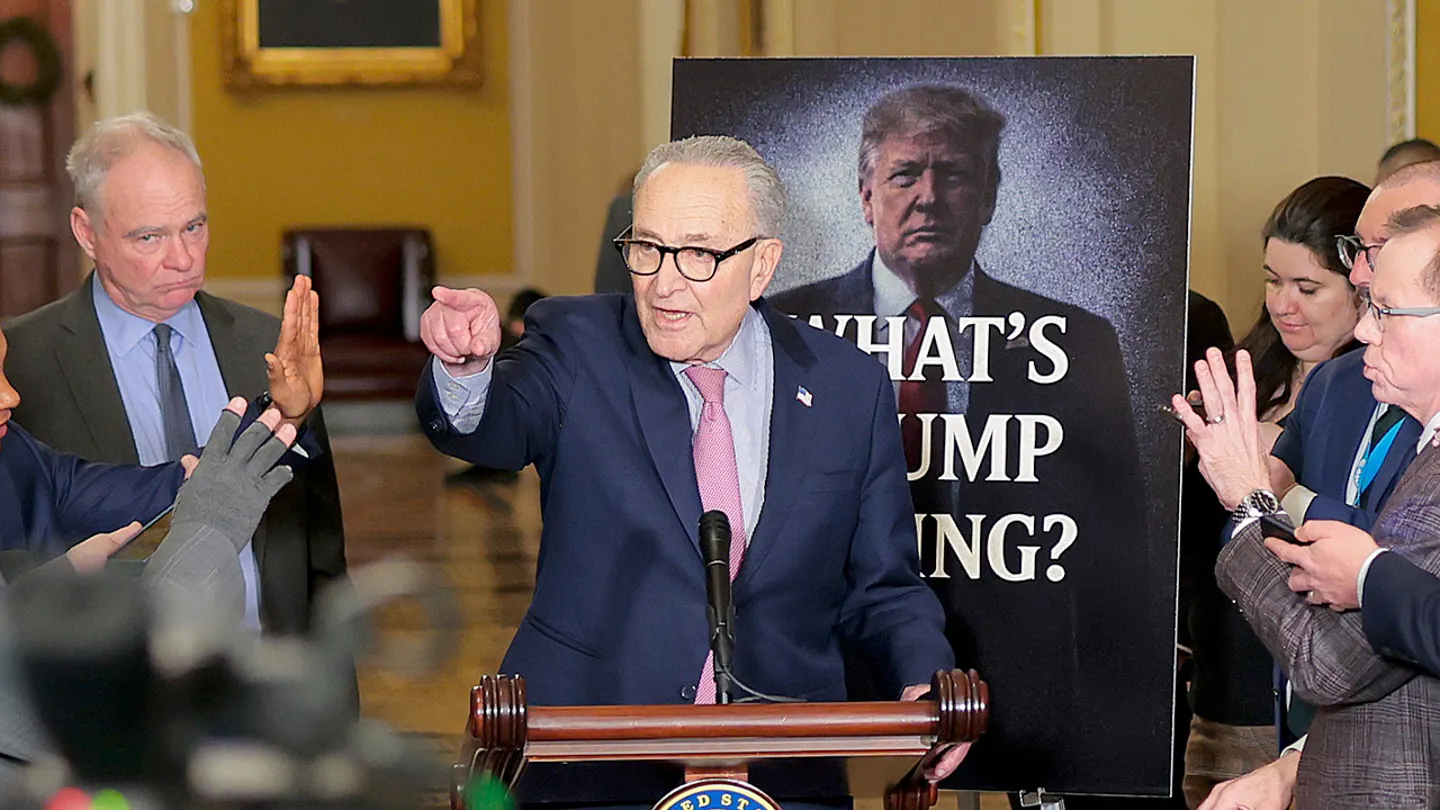 Senate Minority Leader Chuck Schumer, D-N.Y., said, "Democrats want to fund the appropriations, the spending bills, all the way through 2026." (Heather Diehl/Getty Images)