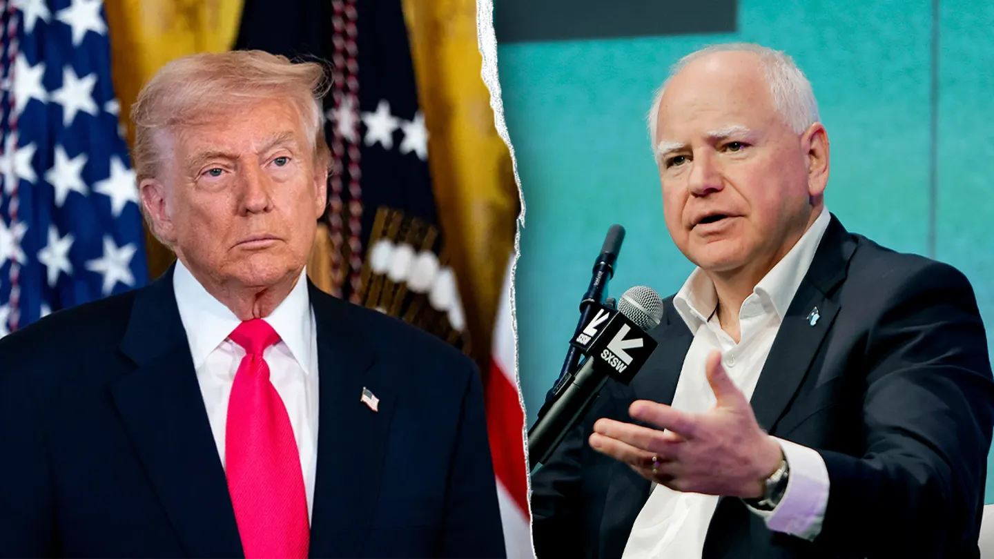 The White House pushed back Thursday after Minnesota Gov. Tim Walz appealed to President Donald Trump to "turn the temperature down." (Al Drago/Bloomberg via Getty Images and Tibrina Hobson/Getty Images)