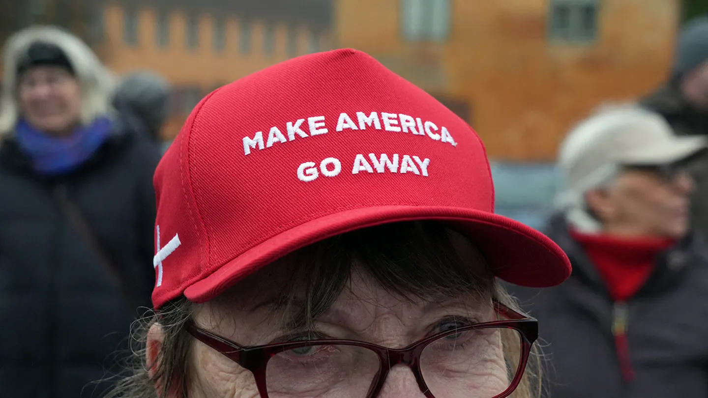 A protester takes part in a demonstration Saturday to show support for Greenland in Copenhagen, Denmark. (Reuters/Tom Little)