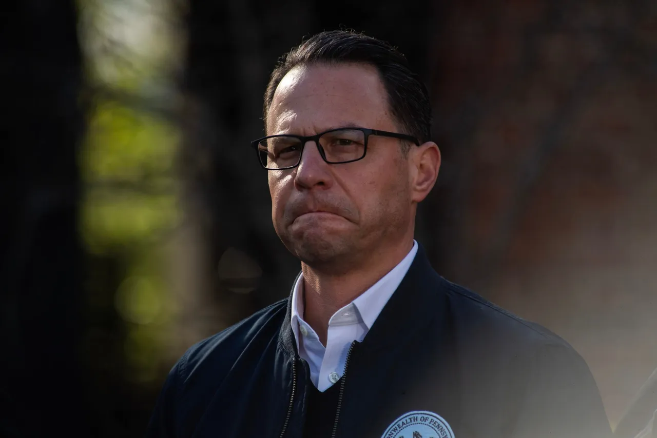 Pennsylvania Gov. Josh Shapiro speaks during a press conference outside of the Governor’s Mansion after a portion of the property was damaged in an arson fire on April 13, 2025 in Harrisburg, Pennsylvania. (Photo by Matthew Hatcher/Getty Images)