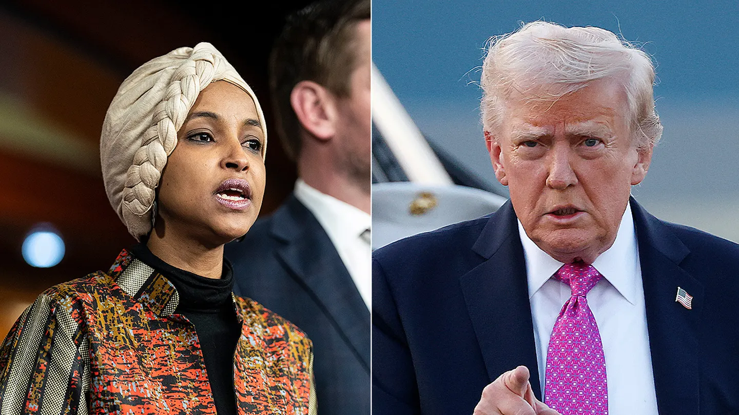 Rep. Ilhan Omar, D-Minn., and President Trump have been at each other's throats amid heightened scrutiny in Omar's home state over fraud and immigration.  (Getty Images )
