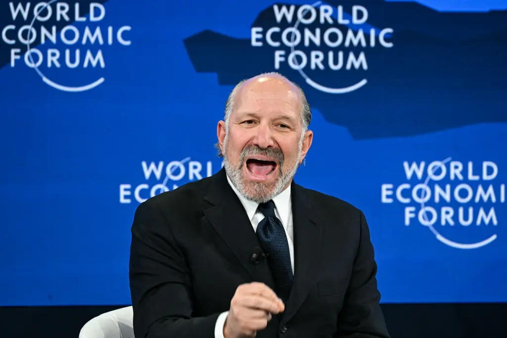 During a VIP dinner Tuesday, Lutnick delivered a speech that was fiercely critical of European allies, according to a Reuters report. AFP via Getty Images