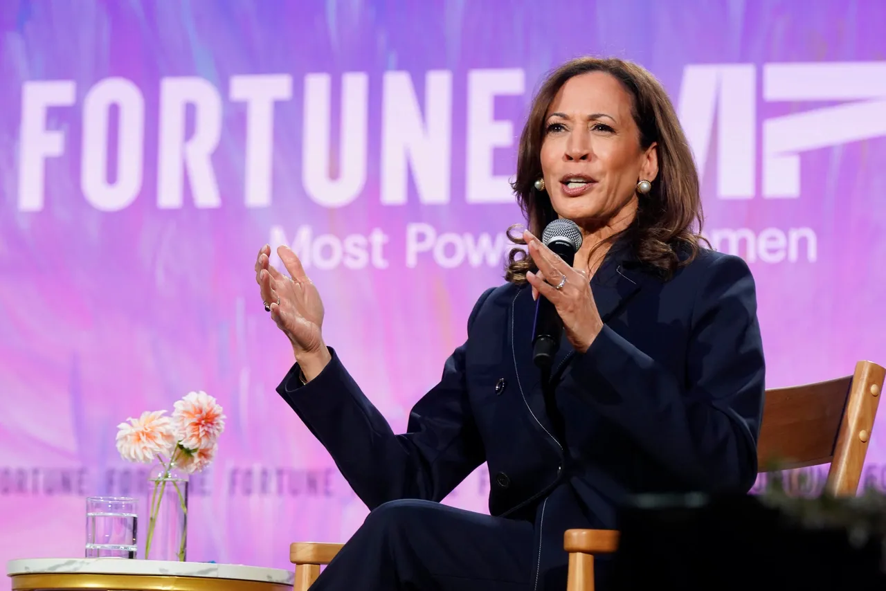 Former U.S. Vice President Kamala Harris speaks onstage during the Fortune Most Powerful Women Gala 2025 at Washington National Cathedral on October 14, 2025 in Washington, DC. (Photo by Leigh Vogel/Getty Images for Fortune Media)