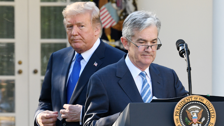 President Donald Trump walks behind Jerome Powell of the Federal Reserve during an announcement in the Rose Garden of the White House in Washington, D.C., Nov. 2, 2017. (Olivier Douliery/Bloomberg/Getty Images / Getty Images)