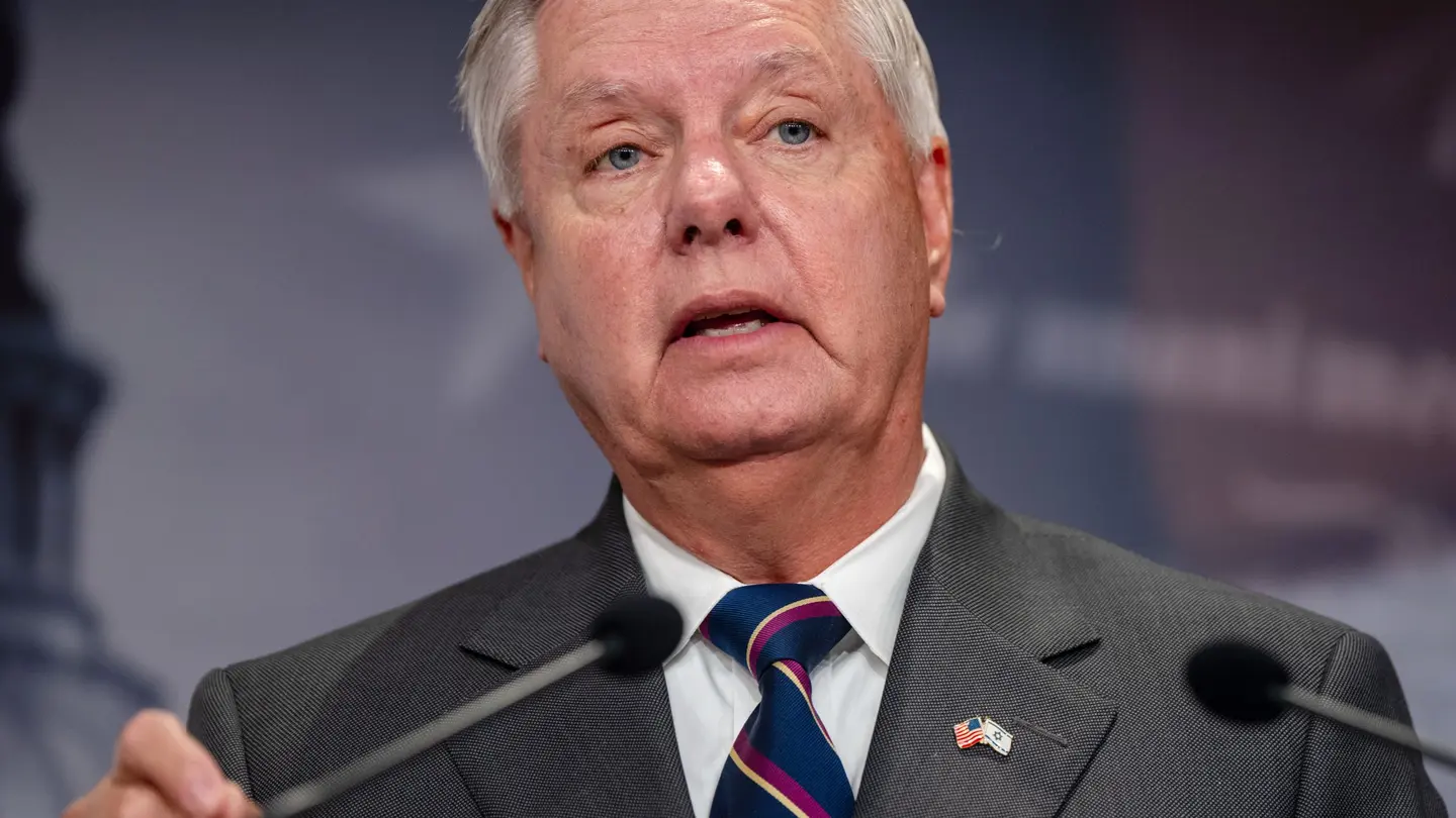 Sen. Lindsey Graham, R-S.C. speaks during a news conference at the U.S. Capitol on July 31, 2024, in Washington, DC. (Kent Nishimura/Getty Images)