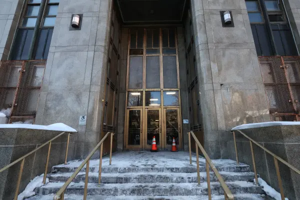 The Baxter Street entrance of Manhattan Criminal Court at William Farrington for NY Post