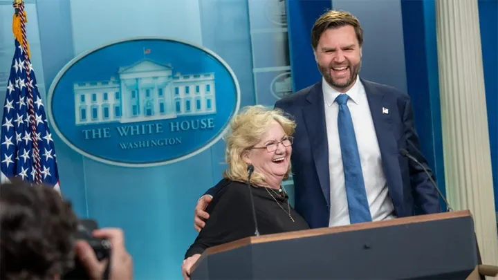 Vice President JD Vance celebrated his mother, Beverly Aikins, for a decade of sobriety. (White House office)