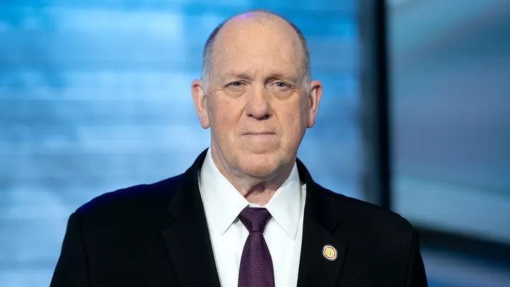  Border Czar Tom Homan visits 'Varney & Co.' on Fox Business Network on January 13, 2026, in New York City. (Noam Galai/Getty Images)