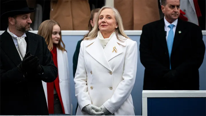 Abigail Spanberger, governor-elect of Virginia, during an inauguration ceremony at Capitol Square in Richmond, Virginia, US, on Saturday, Jan. 17, 2026. Democrat Abigail Spanberger was sworn in as governor of the Commonwealth of Virginia on Saturday, becoming the state's first female leader.  (Al Drago/Bloomberg via Getty Images)