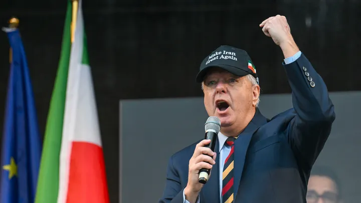 "There's no negotiating with these people in my view," Graham said at a rally in Munich. (Hannes Magerstaedt/Getty Images)