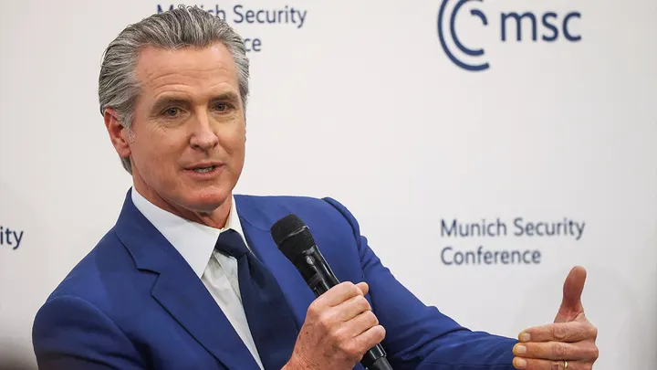 President Donald Trump&rsquo;s remarks came after California Gov. Gavin Newsom stepped onto the global stage at the Munich Security Conference.  (Liesa Johannssen/Reuters)