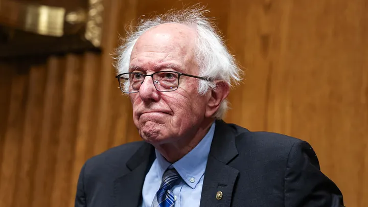 Sen. Bernie Sanders, I-Vt., ranking member of the Senate Health, Education, Labor, and Pensions Committee, arrives for a confirmation hearing in Washington, D.C., July 16, 2025. (Valerie Plesch/Bloomberg via Getty Images)