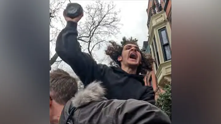 One of the Pennsylvania suspects allegedly involved in an ISIS-inspired terror attack outside the New York City mayor&rsquo;s residence is seen during the protest prior to his arrest. (United States District Court for the Southern District of New York)