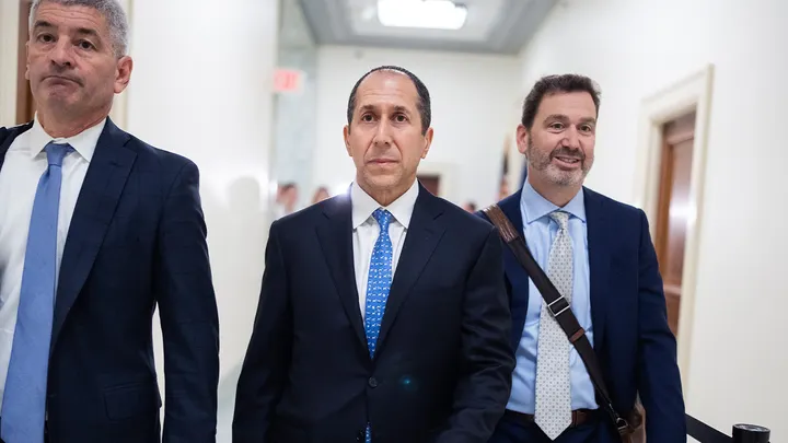 Richard Kahn, an accountant for convicted sex offender Jeffrey Epstein, arrives for a House Oversight Committee deposition about Epstein in the Rayburn Building Wednesday, March 11, 2026. (Tom Williams/CQ-Roll Call, Inc. via Getty Images