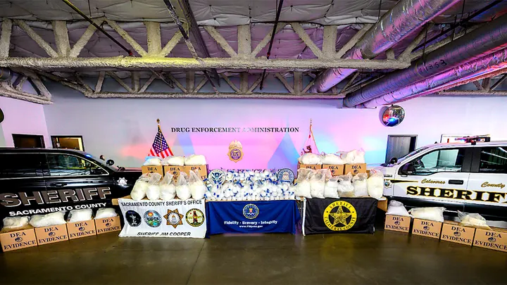 Federal agents seized nearly 3,000 pounds of meth in a Northern California lab bust, charging five suspects with drug trafficking and weapons offenses. (Department of Justice)