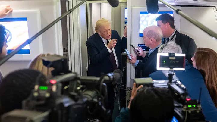 Trump added that people "don't believe the press" anymore after constant negative coverage about him. (Nathan Howard/Getty Images)
