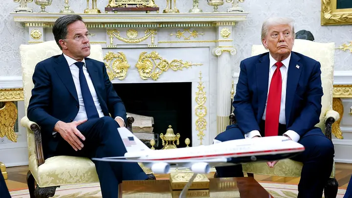 President Donald Trump met with NATO Secretary General Mark Rutte in the Oval Office at the White House July 14, 2025, in Washington, D.C. (Kevin Dietsch/Getty Images)