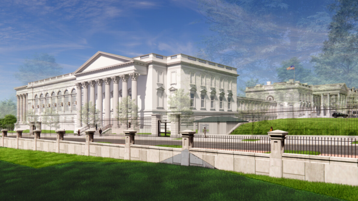 A rendering of the proposed White House ballroom shared by President Donald Trump on Truth Social on Feb. 3, 2025. (Donald Trump/Truth Social)