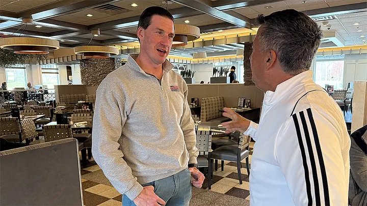 Republican congressional candidate Joe Hathaway speaks with voters at the Randolph Diner April 13, 2026, in Randolph, N.J. (Paul Steinhauser/Fox News)