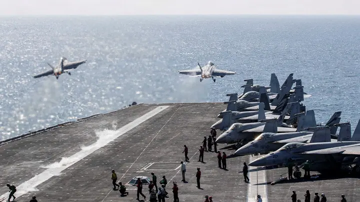 Treasury Secretary Scott Bessent said in a Tuesday post on X that the "Economic Fury" campaign has already disrupted "tens of billions of dollars in revenue" that would otherwise support terrorism. (U.S. Navy/Handout via Reuters)