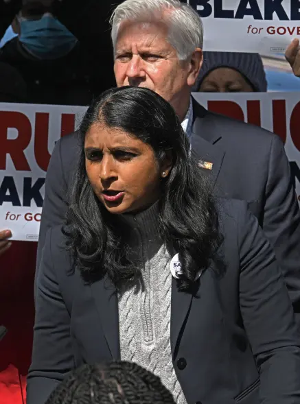 The claims from Republican AG candidate Saritha Komatireddy, a former federal prosecutor, came as state Democrats quietly expanded the scope of a $10 million legal defense fund. Gregory P. Mango for NY Post