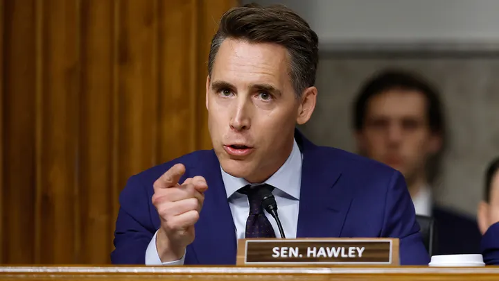 Sen. Josh Hawley, R-Mo., questions acting U.S. Secret Service Director Ronald Rowe Jr. and Deputy FBI Director Paul Abbate during a joint Senate Judiciary and Homeland Security and Government Affairs committees hearing in the Dirksen Senate Office Building on Capitol Hill on July 30, 2024. (Chip Somodevilla/Getty Images)