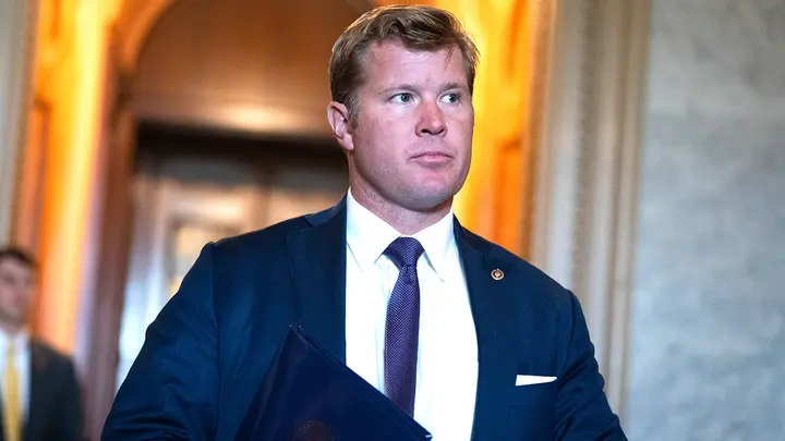 Sen. Tim Sheehy, R-Mont., was seen during a series of Senate votes at the U.S. Capitol on June 17, 2026, in Washington, D.C. (Tom Williams/CQ-Roll Call, Inc via Getty Images)