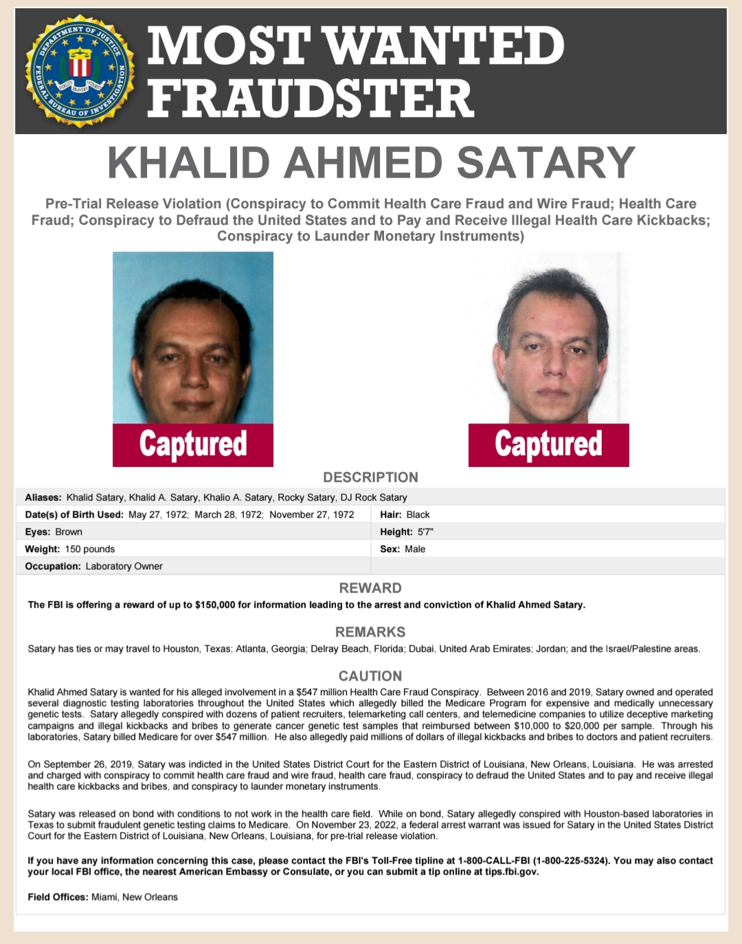 Trump-Backed FBI Initiative Delivers Again: $547M Medicare Fraudster Apprehended in Overseas Sting