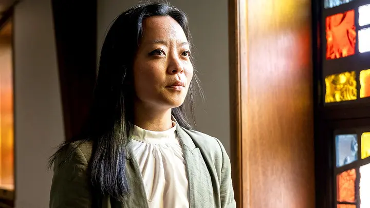 Wisconsin state Rep. Francesca Hong, a democratic socialist candidate for governor, poses for a portrait at St. Paul Baptist Church on July 19, 2026, in Racine, Wis. (Sara Stathas/For The Washington Post via Getty Images)