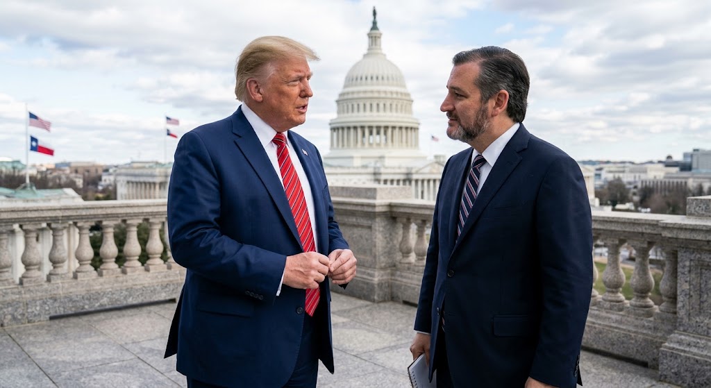 Senator Ted Cruz Stirs Early 2028 Primary Discussion, While Trump Maintains Position on Vance